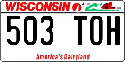 WI license plate 503TOH