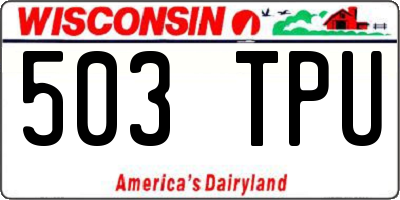 WI license plate 503TPU