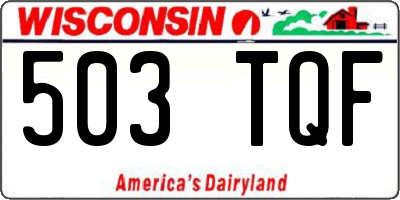 WI license plate 503TQF