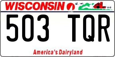 WI license plate 503TQR