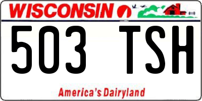 WI license plate 503TSH