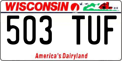 WI license plate 503TUF