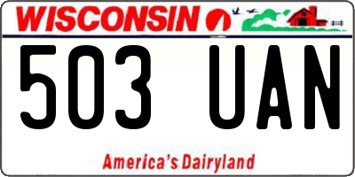 WI license plate 503UAN