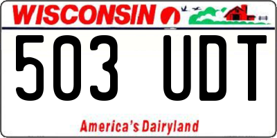 WI license plate 503UDT