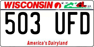 WI license plate 503UFD