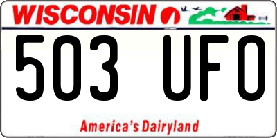 WI license plate 503UFO