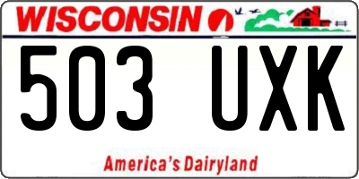WI license plate 503UXK
