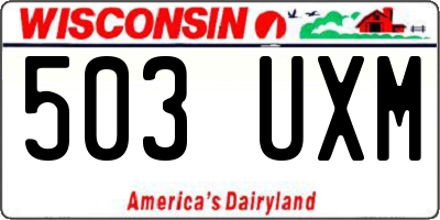 WI license plate 503UXM