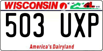 WI license plate 503UXP