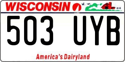 WI license plate 503UYB