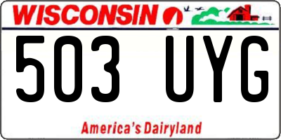 WI license plate 503UYG