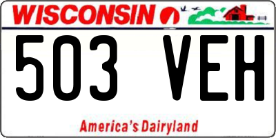 WI license plate 503VEH