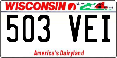 WI license plate 503VEI