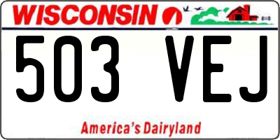 WI license plate 503VEJ