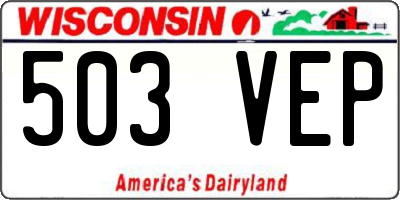 WI license plate 503VEP