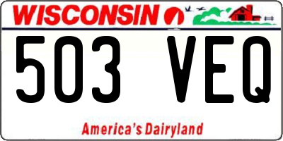 WI license plate 503VEQ