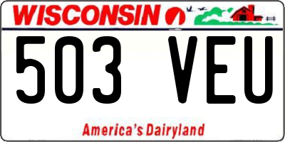WI license plate 503VEU