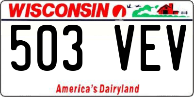 WI license plate 503VEV