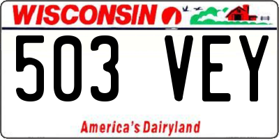 WI license plate 503VEY