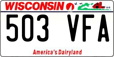 WI license plate 503VFA