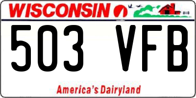 WI license plate 503VFB