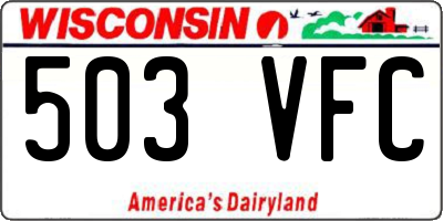 WI license plate 503VFC