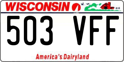 WI license plate 503VFF