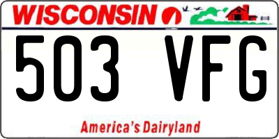 WI license plate 503VFG