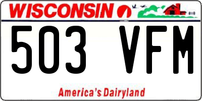 WI license plate 503VFM