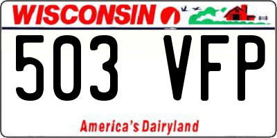 WI license plate 503VFP