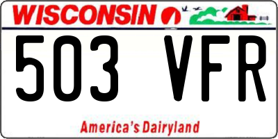 WI license plate 503VFR