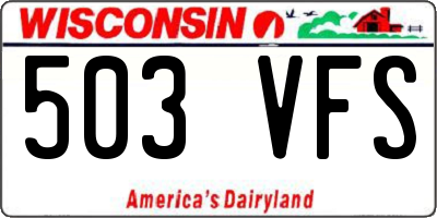 WI license plate 503VFS