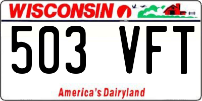 WI license plate 503VFT