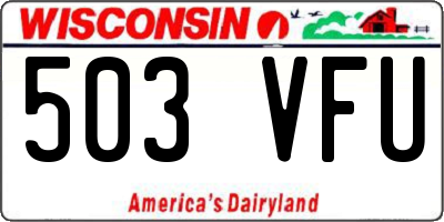WI license plate 503VFU