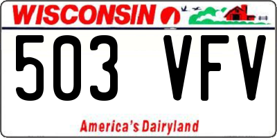 WI license plate 503VFV
