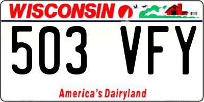 WI license plate 503VFY