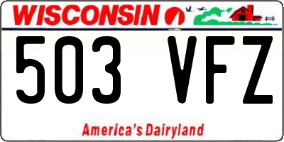 WI license plate 503VFZ