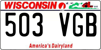 WI license plate 503VGB