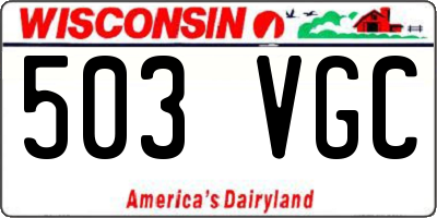WI license plate 503VGC
