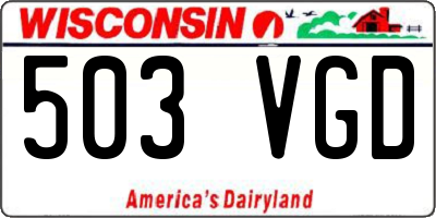 WI license plate 503VGD