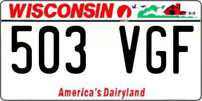 WI license plate 503VGF