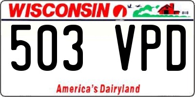 WI license plate 503VPD