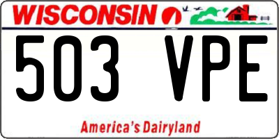WI license plate 503VPE