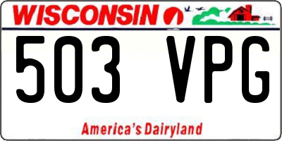 WI license plate 503VPG