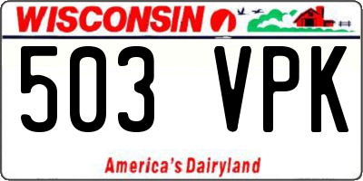 WI license plate 503VPK