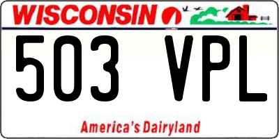 WI license plate 503VPL
