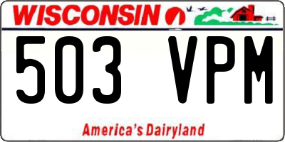WI license plate 503VPM