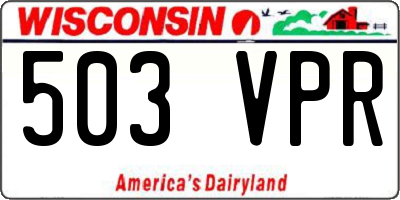WI license plate 503VPR