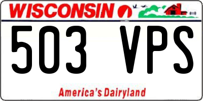 WI license plate 503VPS
