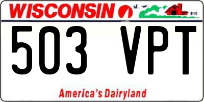 WI license plate 503VPT